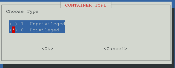 Container type selection